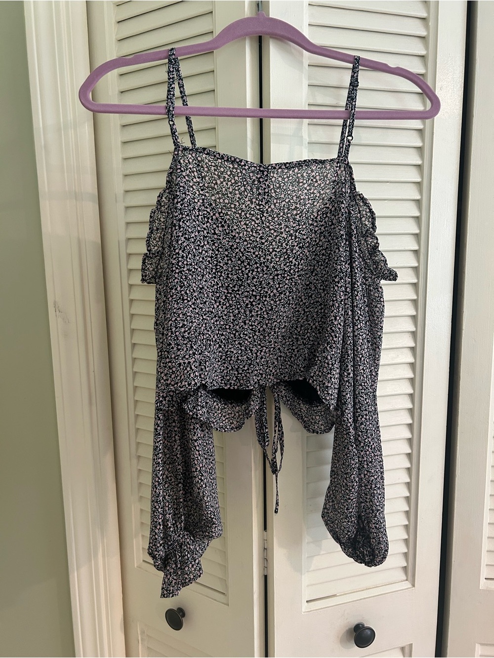 H&M Floral Drawstring Spaghetti Strap Top - Picture 4 of 4